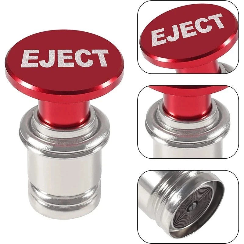 Fire Missile & Eject 12V Cigarette Lighter Push Button – Red Anodized Aluminum