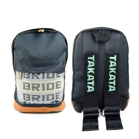 JDM BRIDE Takata Style Racing Harness Backpack - Green | Laptop + Tool Bag | JDMCarboy