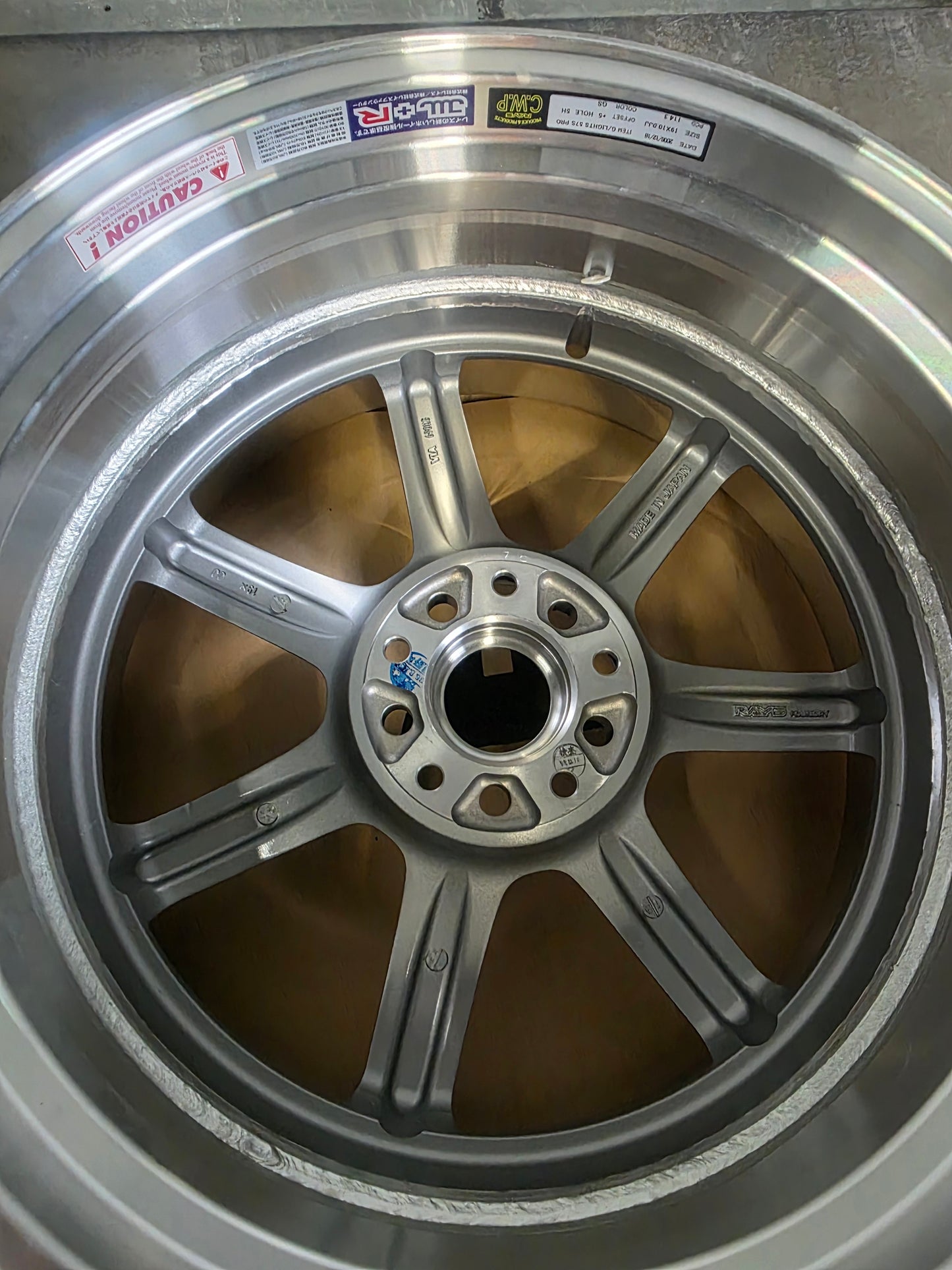Gram Lights 57S Pro 19x10 +5 5x114.3 Gloss Silver | RARE BNIB 2006 RAYS JDM Wheel