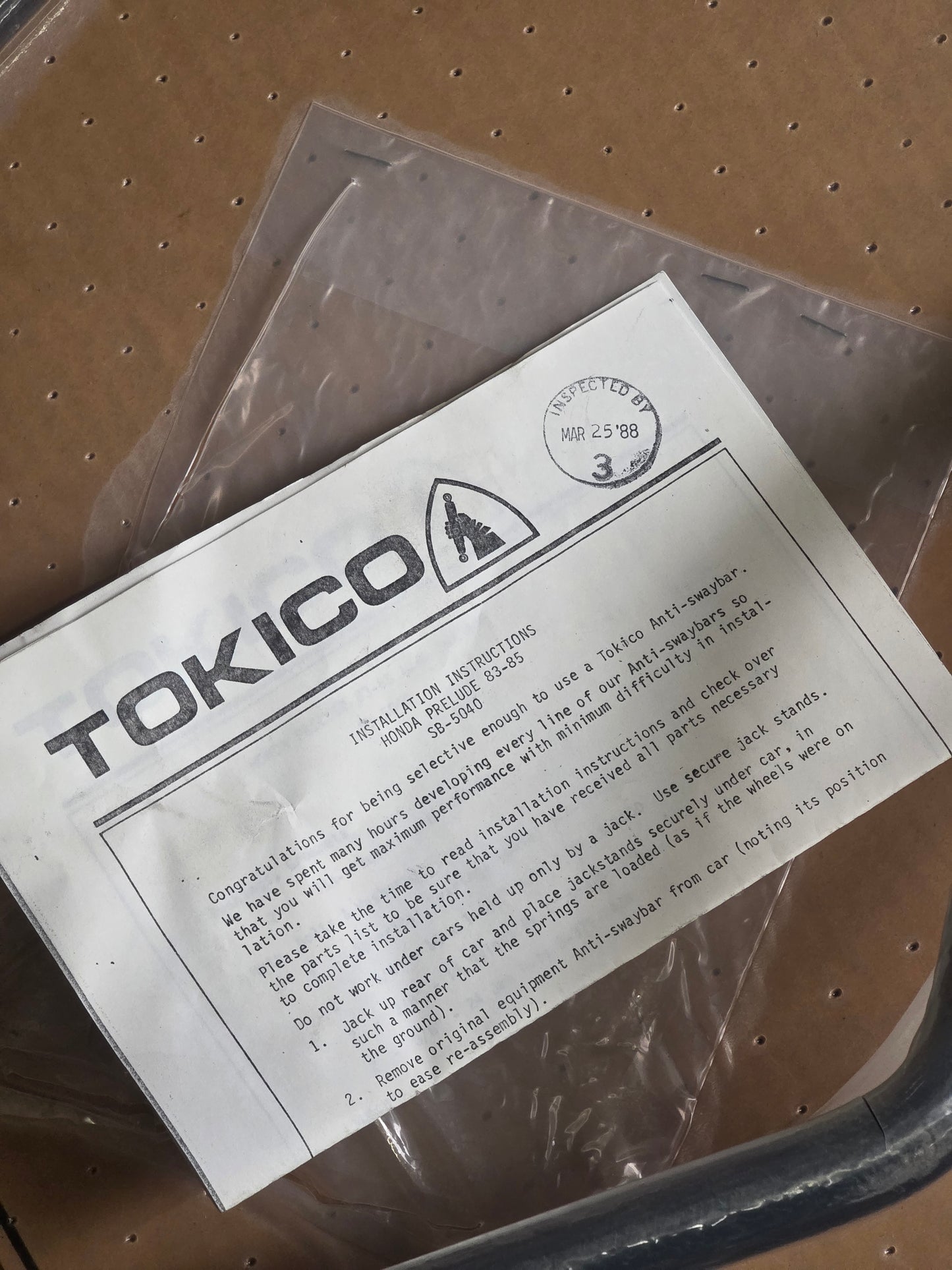 Tokico Front & Rear Sway Bar SB-5040 – Honda Prelude 83-85 Anti-Sway Bar