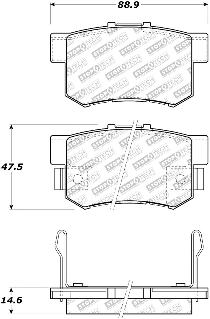 StopTech Street Select Brake Pads - Rear