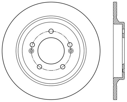 StopTech Slotted Sport Brake Rotor 13-15 Kia Optima w/ Electric Parking Brake - Rear Driver Side