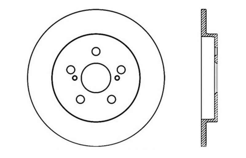 StopTech SportStop 11-12 Lexus CT200H / 09-10 Pontiac Vibe Slotted & Drilled Left Rear Rotor