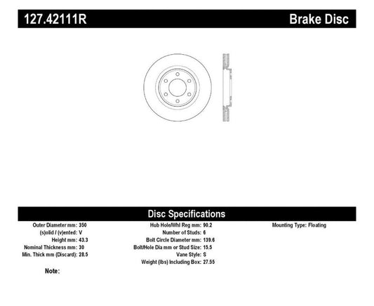 StopTech Sport Drilled & Slotted Rotor - Front Left