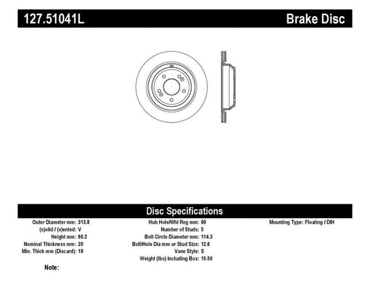 StopTech Slotted & Drilled Sport Brake Rotor