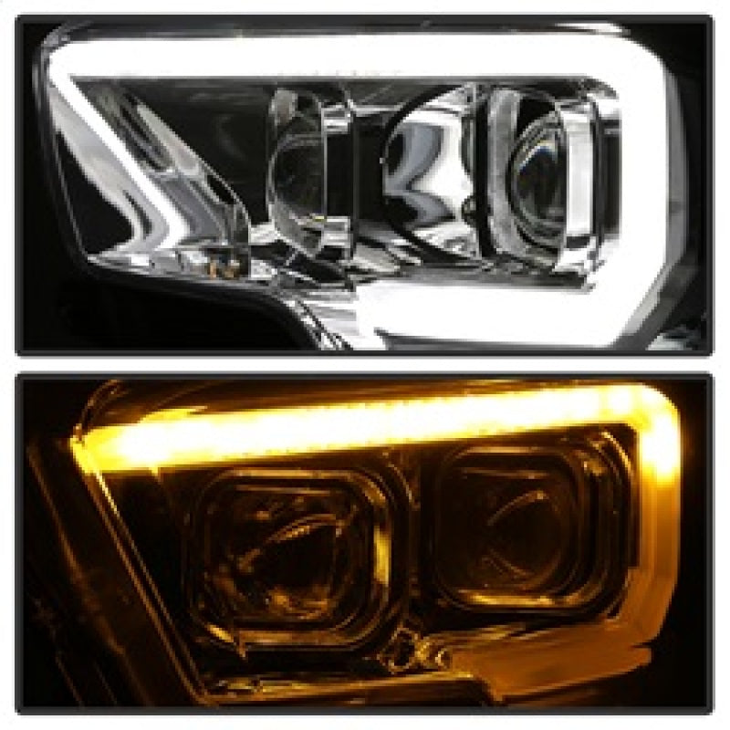 xTune Toyota Tacoma 16-18 DRL Light Bar Projector Headlights - Chrome PRO-JH-TTA16-LBDRL-C