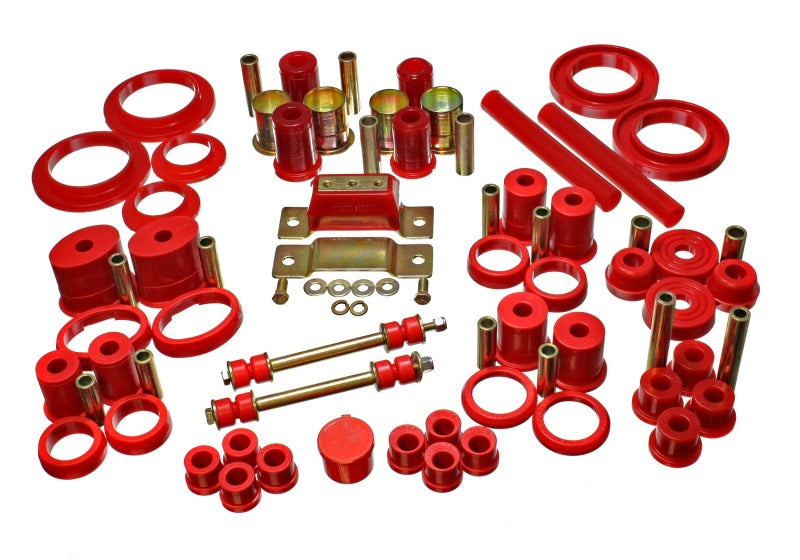 Energy Suspension 85-93 Ford Mustang Red Hyper-flex Master Bushing Set w/ V-8