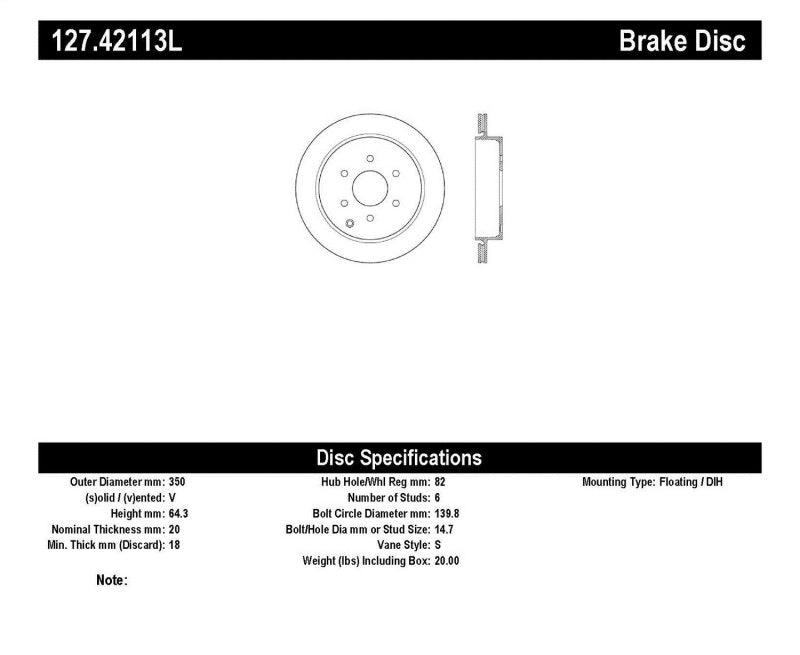 StopTech Slotted & Drilled Sport Brake Rotor