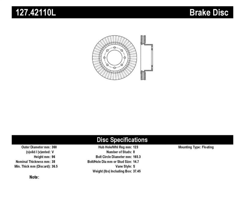 StopTech Slotted & Drilled Sport Brake Rotor