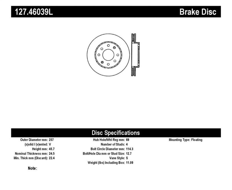 StopTech Slotted & Drilled Sport Brake Rotor