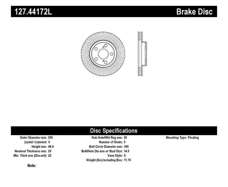 StopTech Slotted & Drilled Sport Brake Rotor