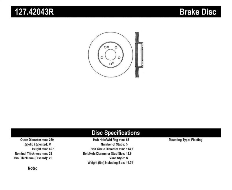 StopTech Slotted & Drilled Sport Brake Rotor