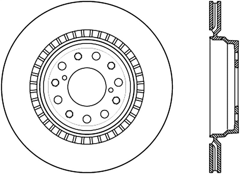 StopTech Sport Slot 13-16 Lexus LS460 / 09-12 Lexus LS Slotted Rear Right Cyro Rotor