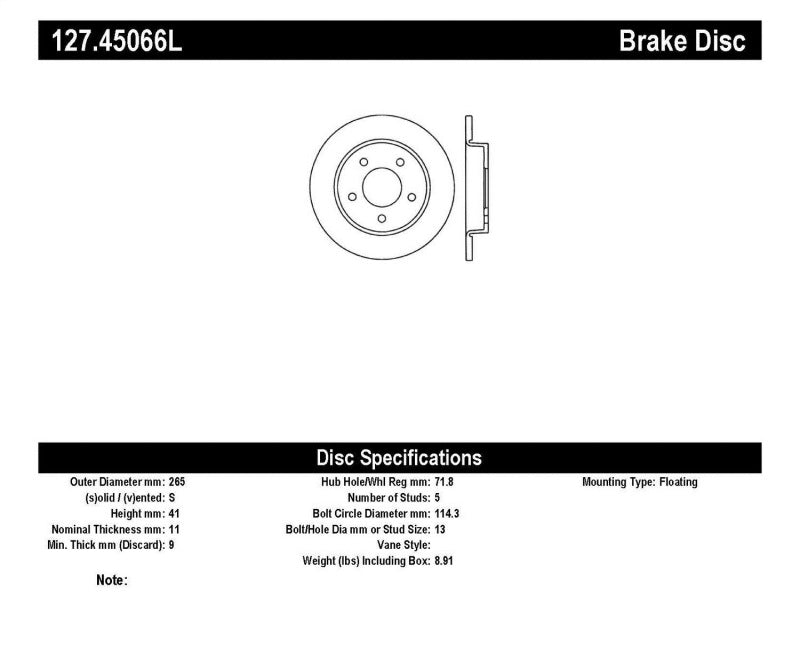 StopTech Slotted & Drilled Sport Brake Rotor