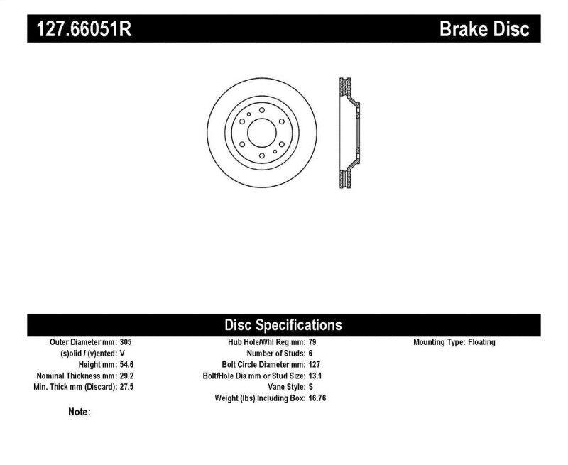 StopTech Slotted & Drilled Sport Brake Rotor