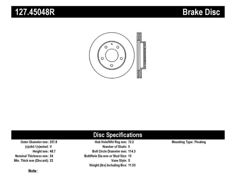 StopTech Slotted & Drilled Sport Brake Rotor