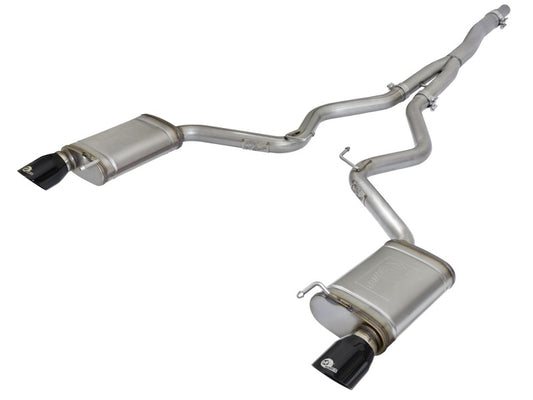 aFe MACHForce XP Exhausts Cat-Back SS-304 EXH w/ Black Tips 15-16 Ford Mustang EcoBoost 2.3L (t)